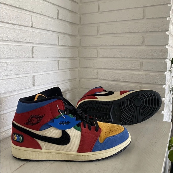 Size 12 - Jordan 1 Mid x Blue The Great Fearless 2019 - Picture 1 of 5